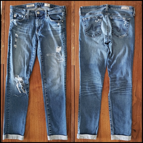 Ag Adriano Goldschmied Denim - AG The Stilt RollUp distressed. Sz 27